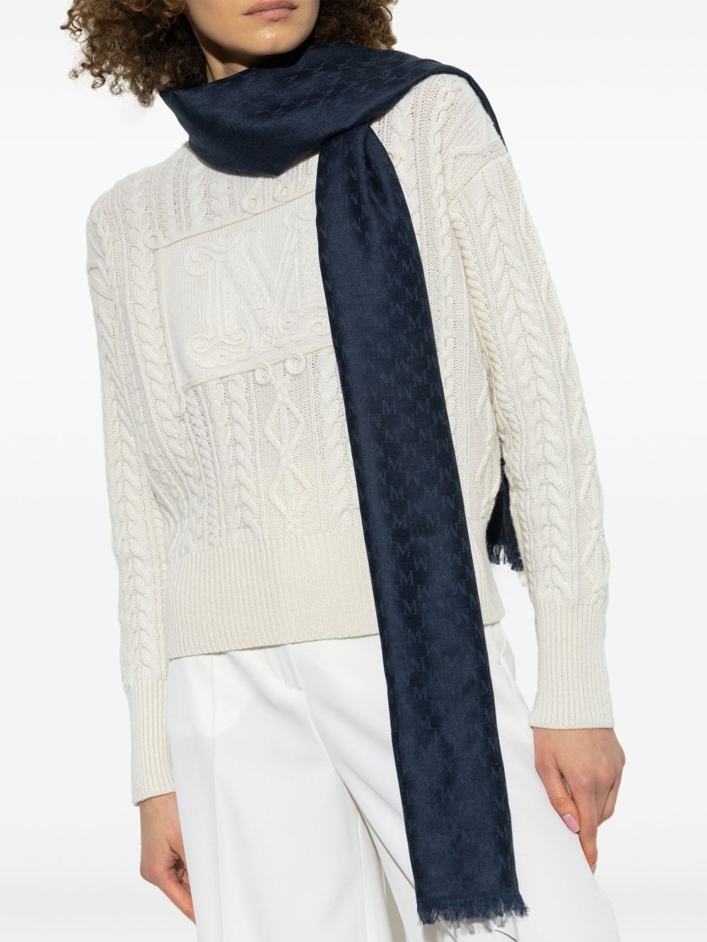 monogram-jacquard scarf - 4