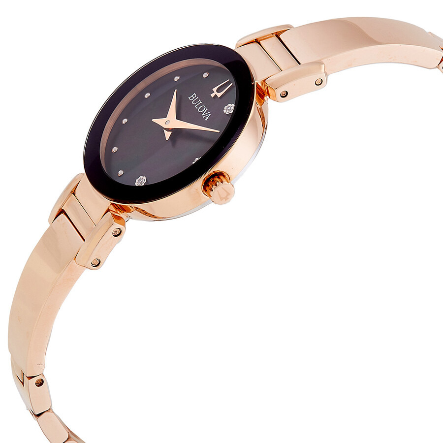 Bulova - Bulova Marc Anthony Quartz Diamond Black Dial Ladies Watch 97P163 - 2