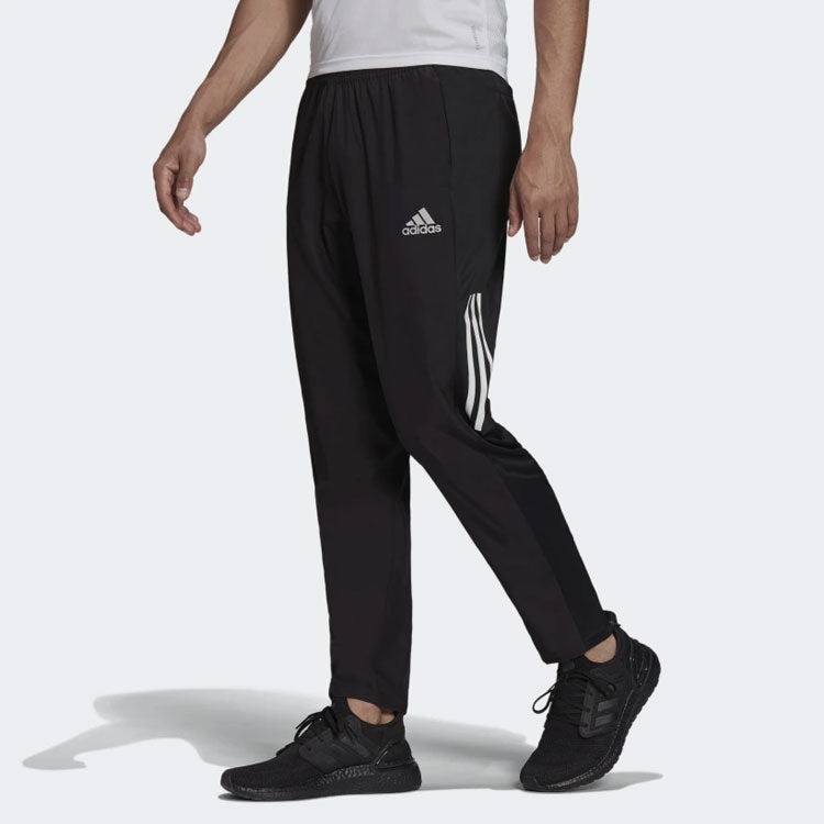 Men's adidas Logo Sports Running Long Pants/Trousers Black H13238 - 2