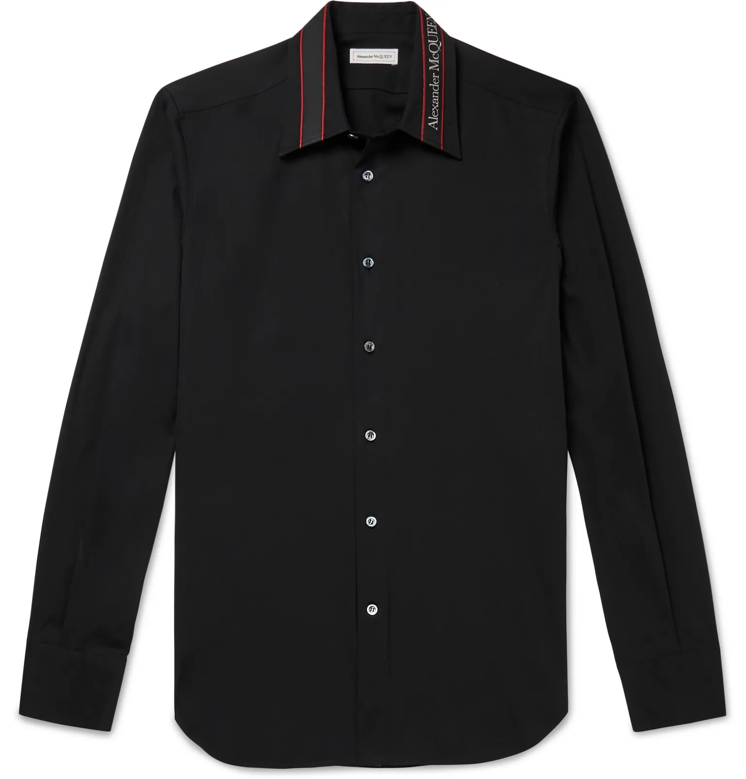 Slim-Fit Logo-Embroidered Stretch-Cotton Poplin Shirt - 4