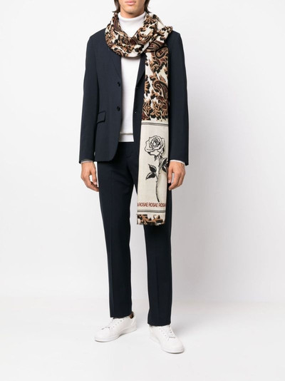 Etro rose-print fine scarf outlook