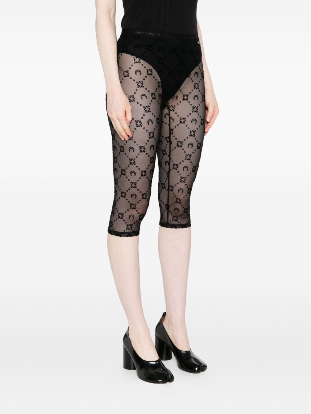 moon-embellished mesh shorts - 3