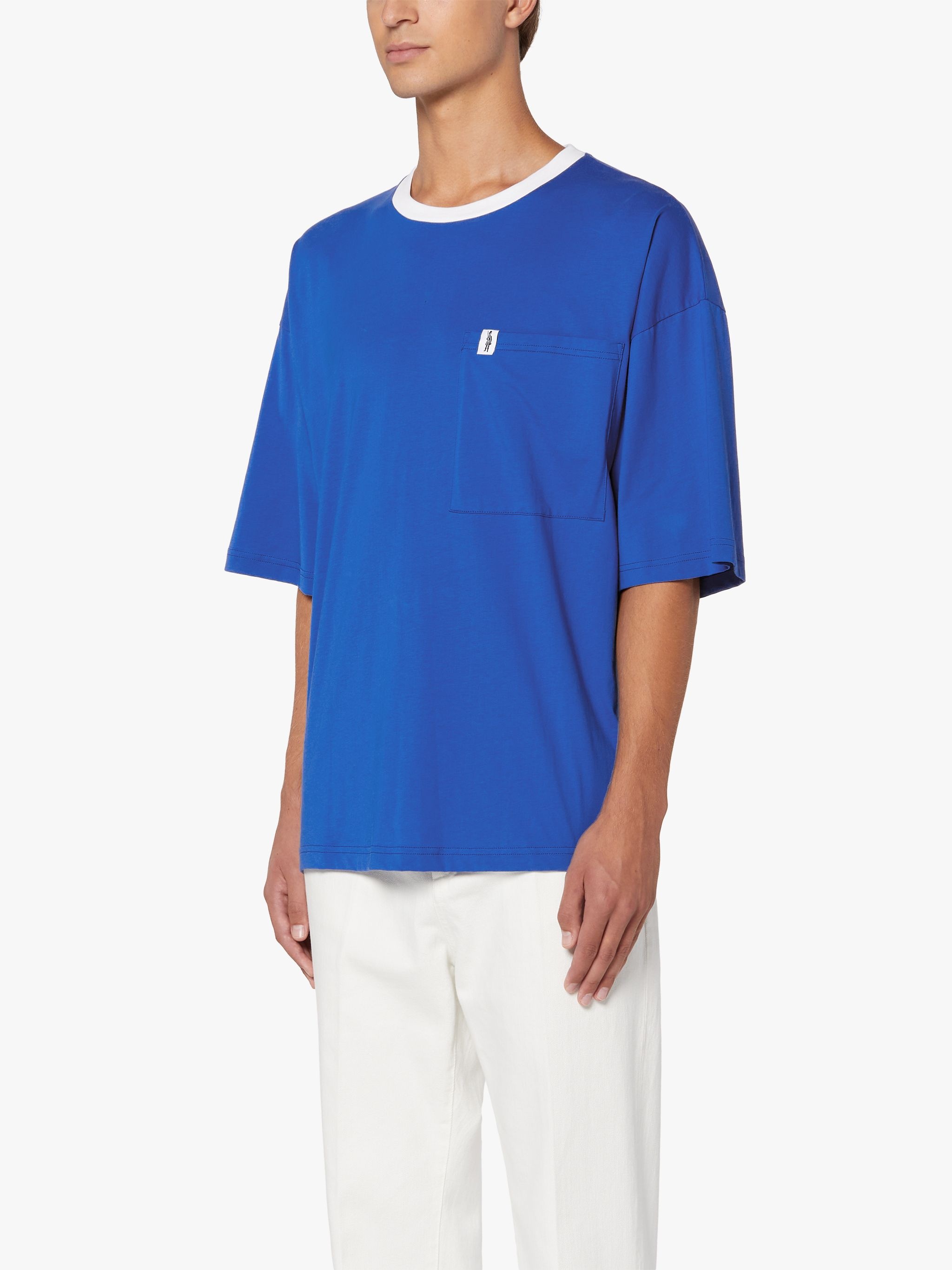 BLUE COTTON LOGO T-SHIRT | GJM-220 - 3