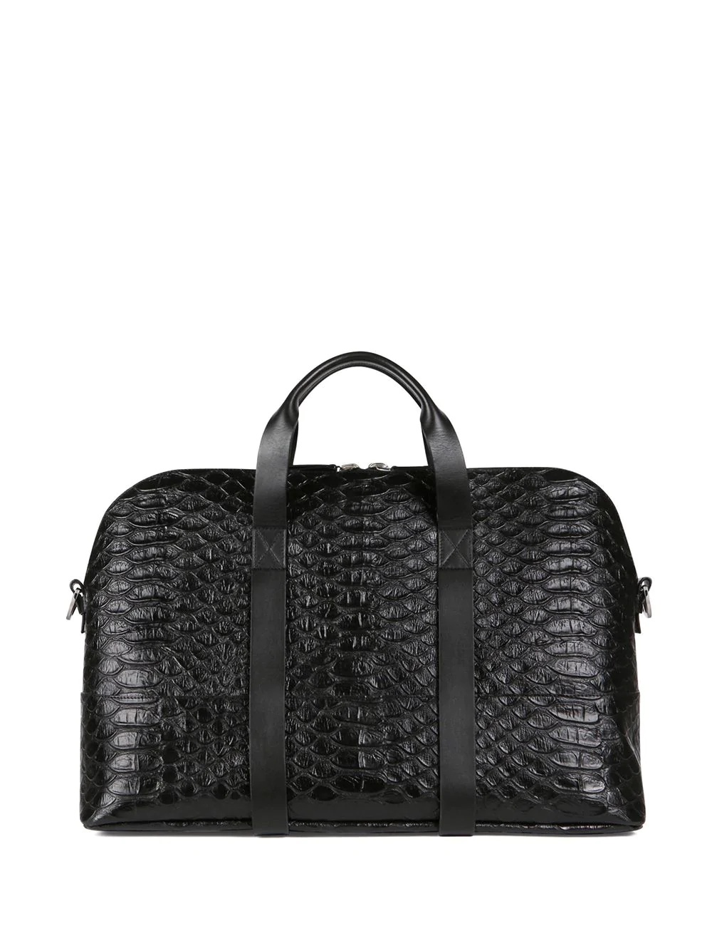 snakeskin-effect logo holdall bag  - 2