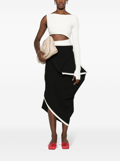 ISSEY MIYAKE asymmetric draped midi skirt outlook