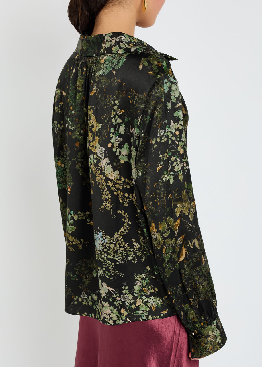 Vince Floral-print Silk Blouse - 3
