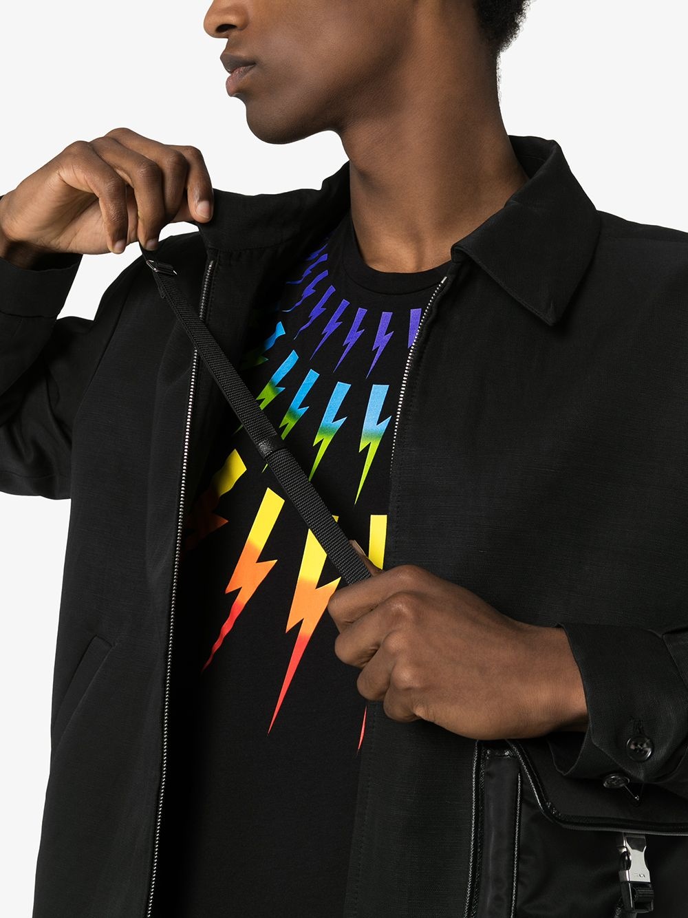 Rainbow thunderbolt-print T-shirt  - 5