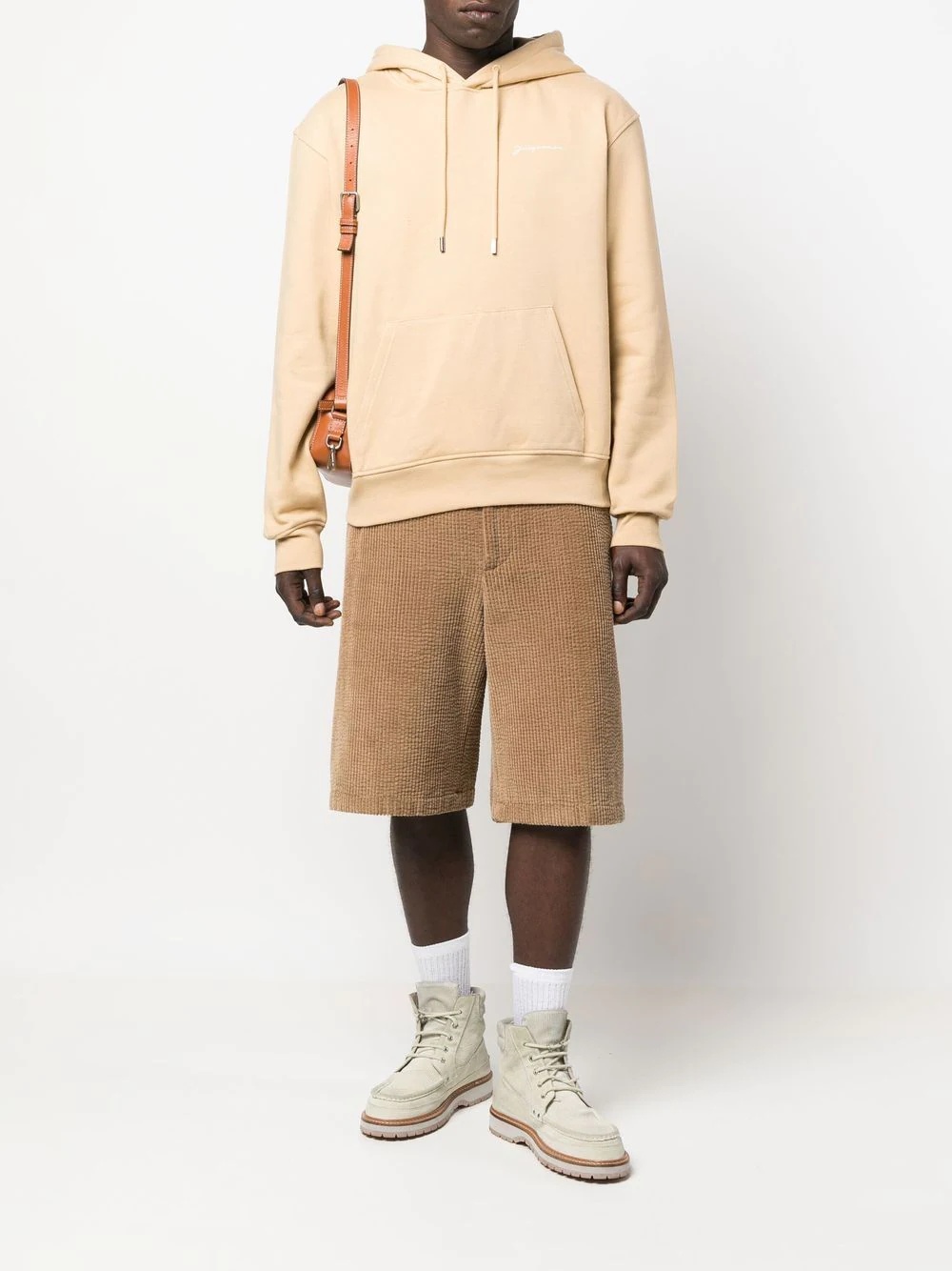 embroidered-logo organic cotton hoodie - 3
