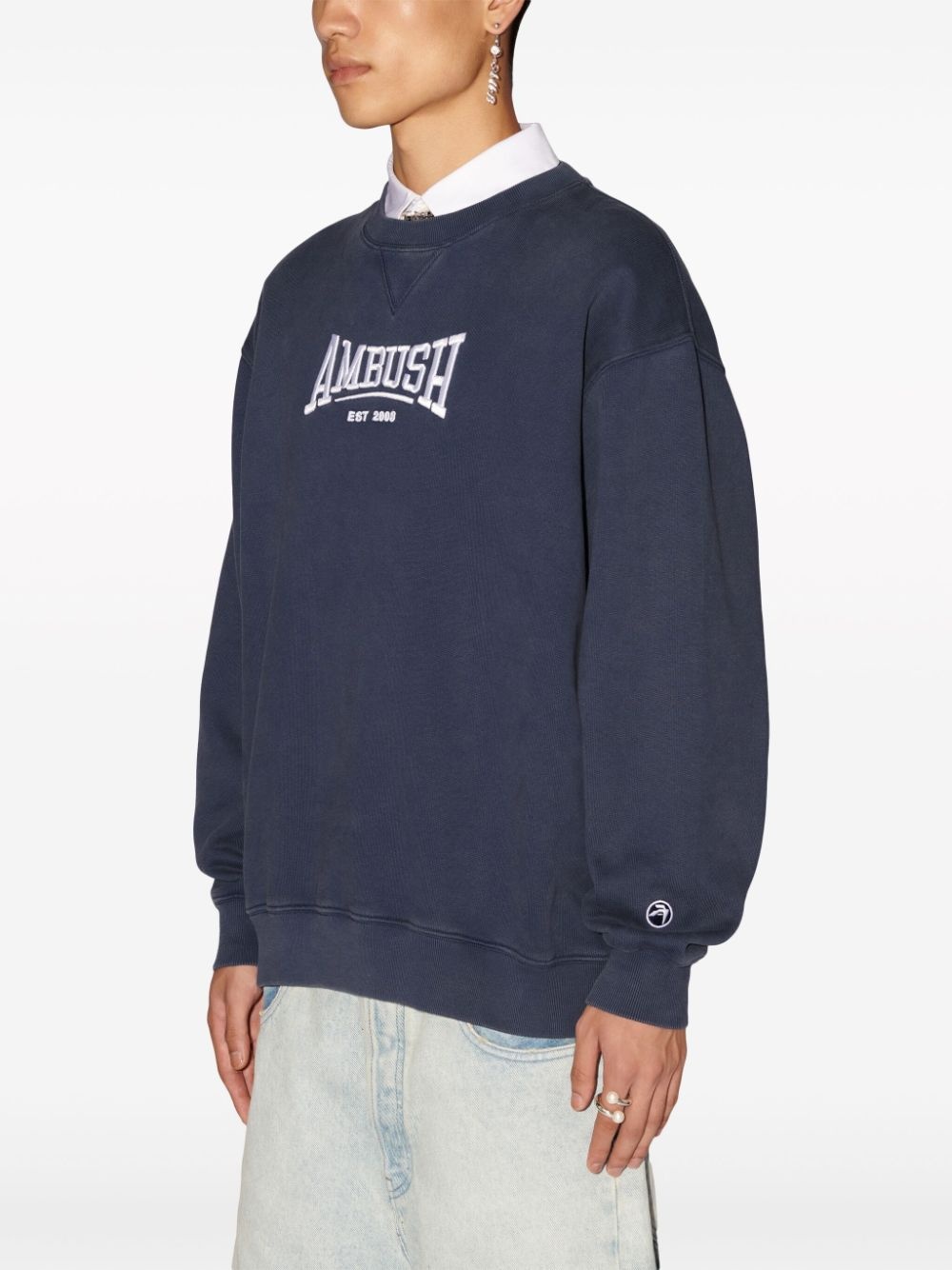 logo-embroidered organic-cotton sweatshirt - 4