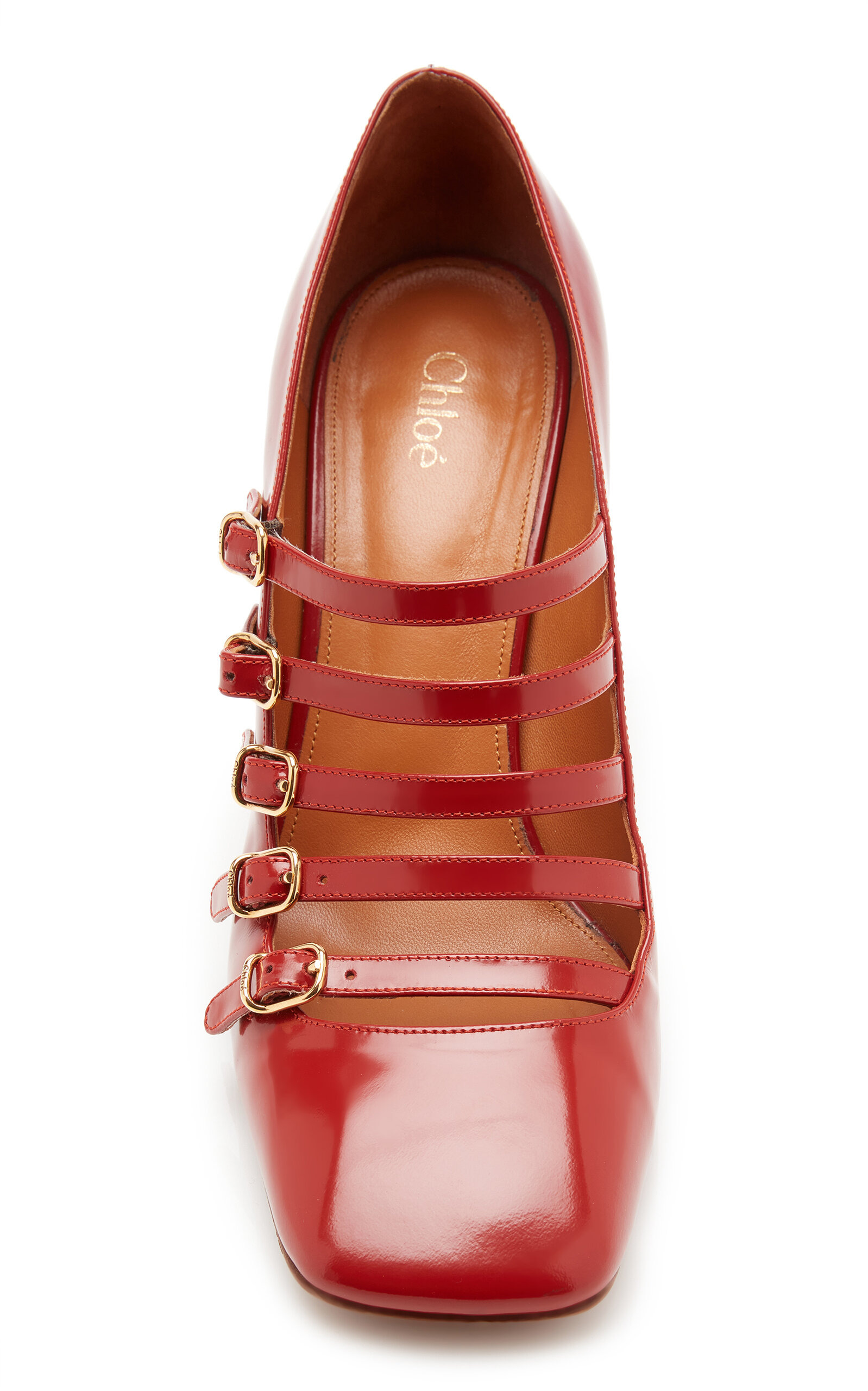 Janis Buckle-Strap Patent Leather Pumps red - 6