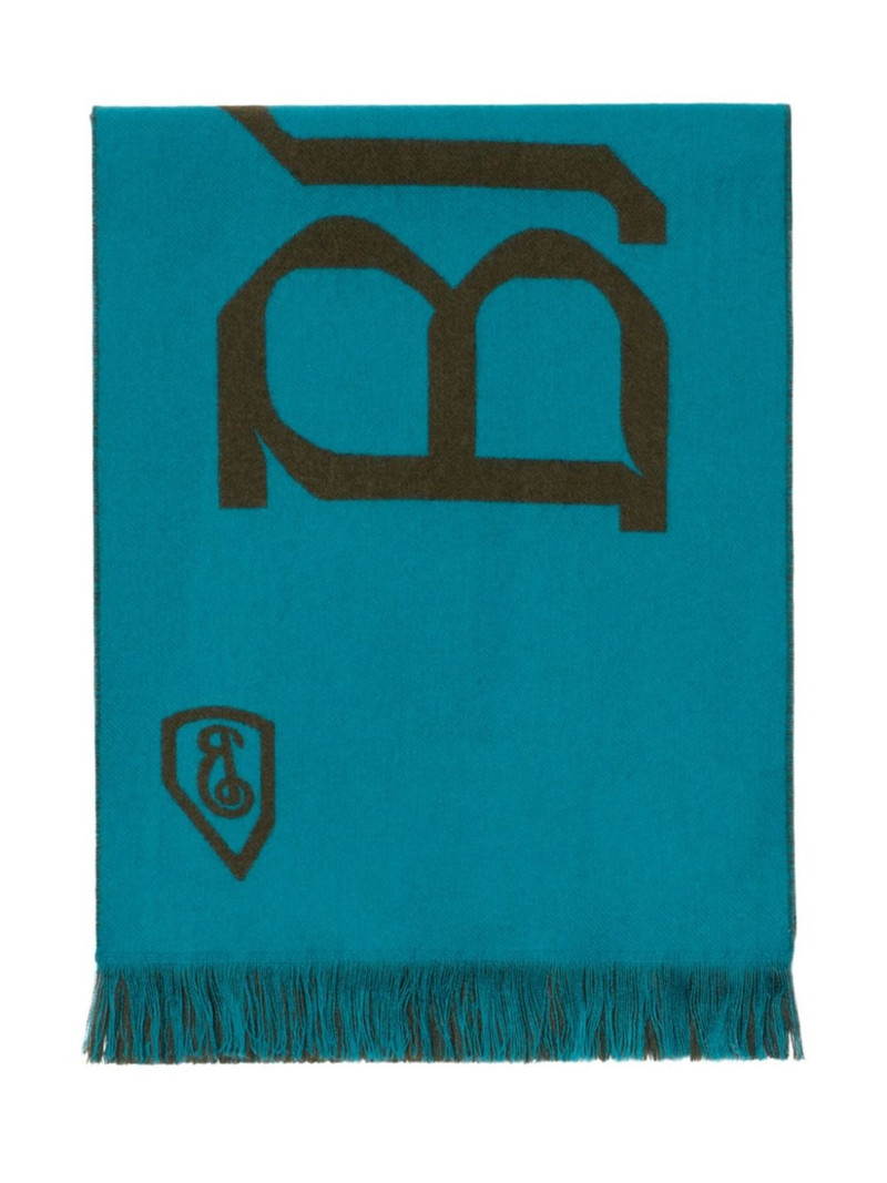 Burberry logo wool scarf outlook