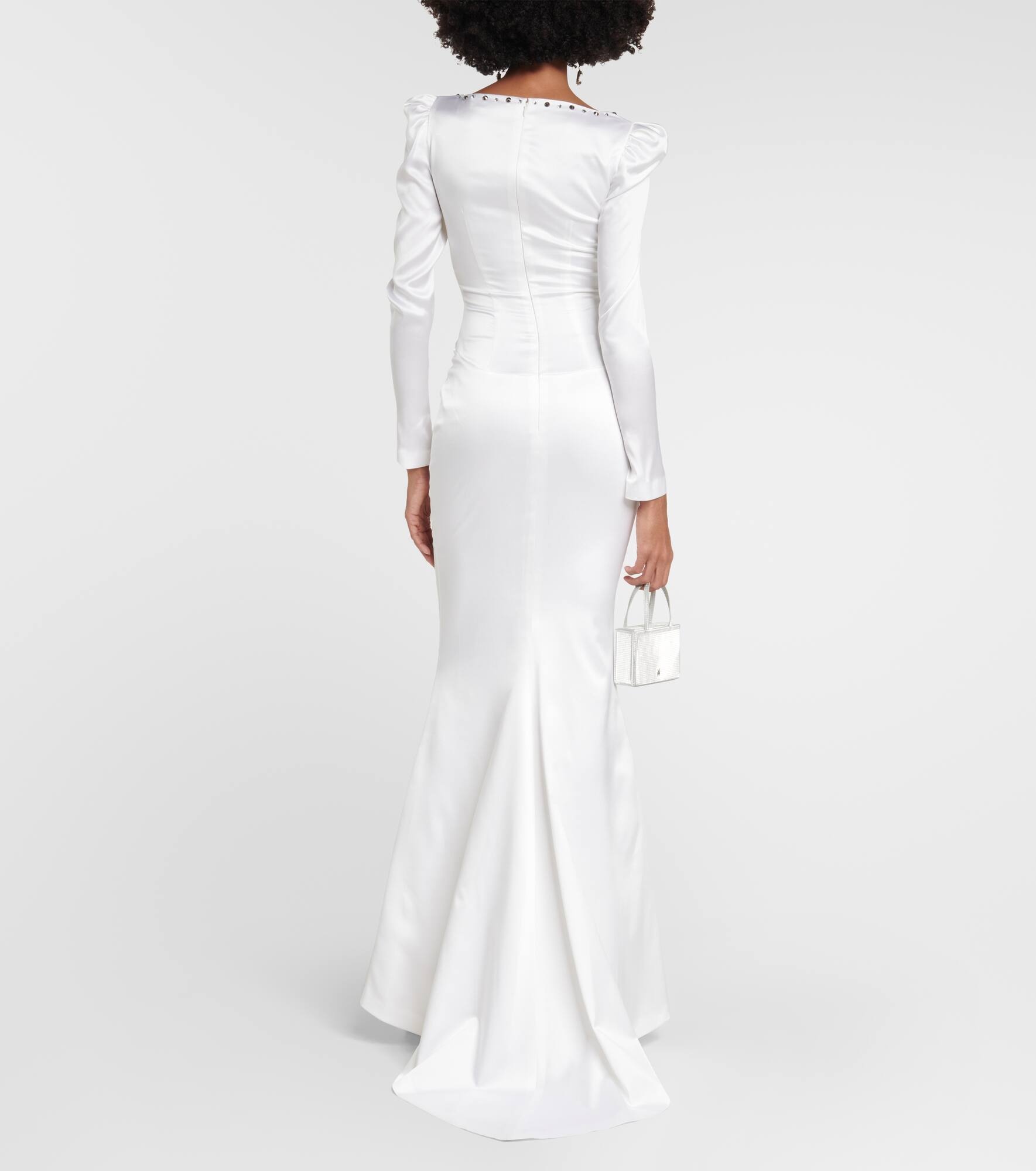 Square-neck silk-blend gown - 3
