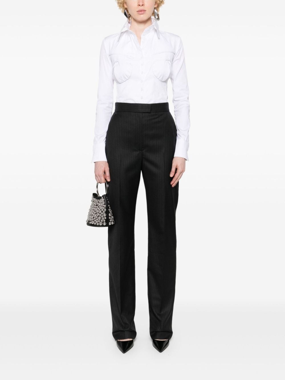 pinstripe wool trousers - 2
