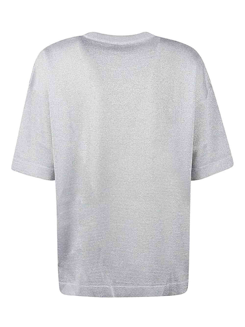 lamé crew-neck T-shirt - 2
