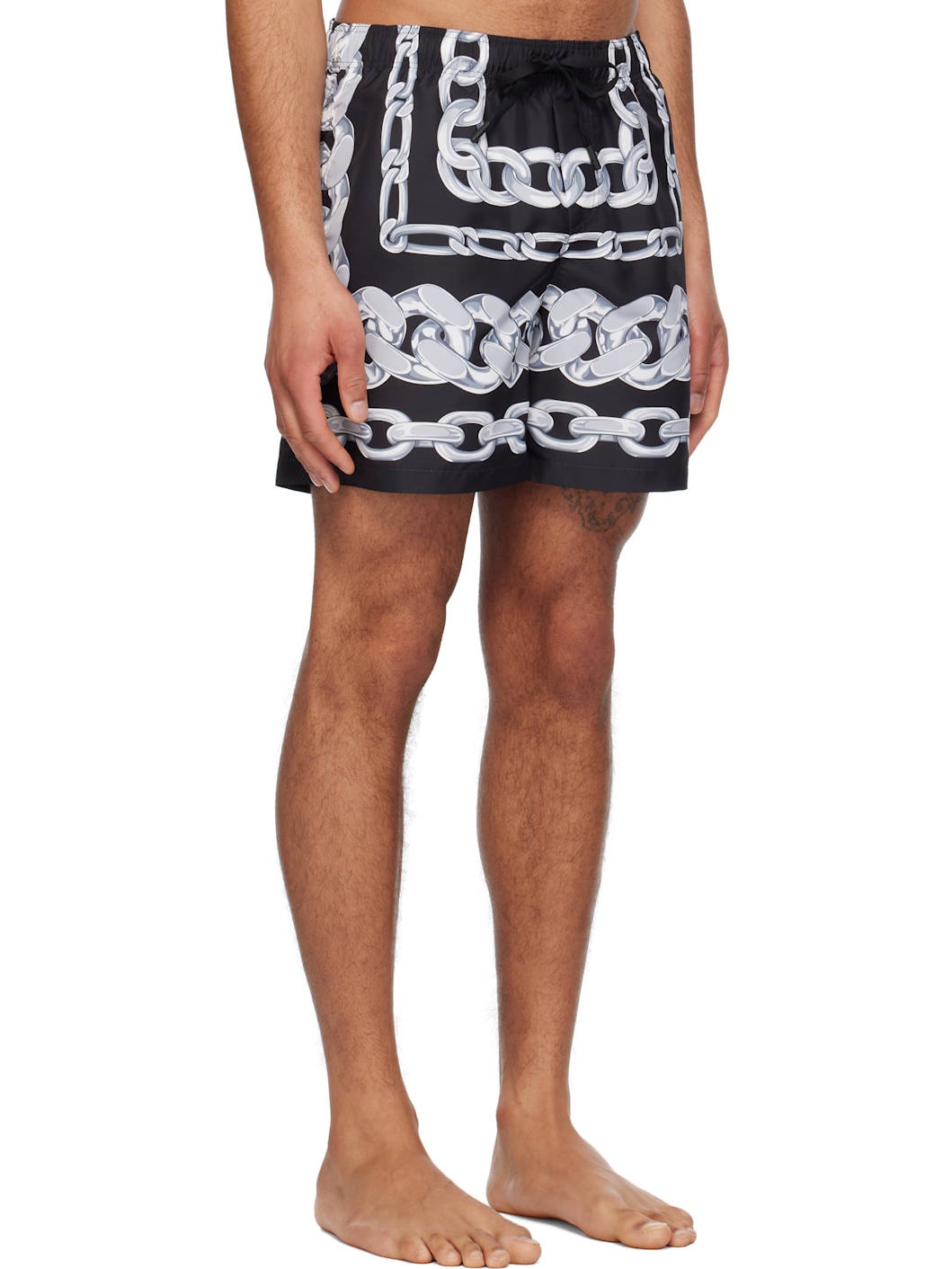 Black & Gray Medusa Chains Swim Shorts - 2