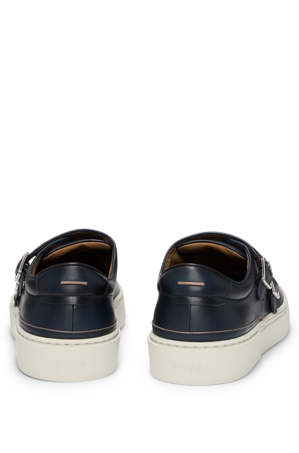 BURNISHED-LEATHER TRAINERS WITH DOUBLE MONK STRAP - 5