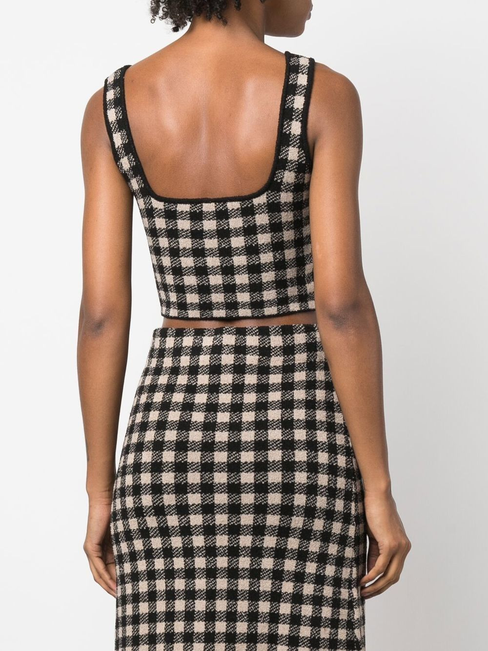 Argia gingham-check crop-top - 4