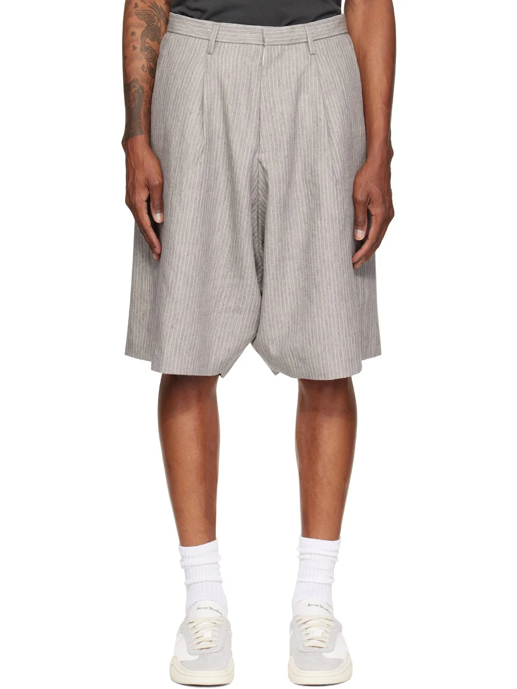 Gray Jumbo Tailored Shorts - 1