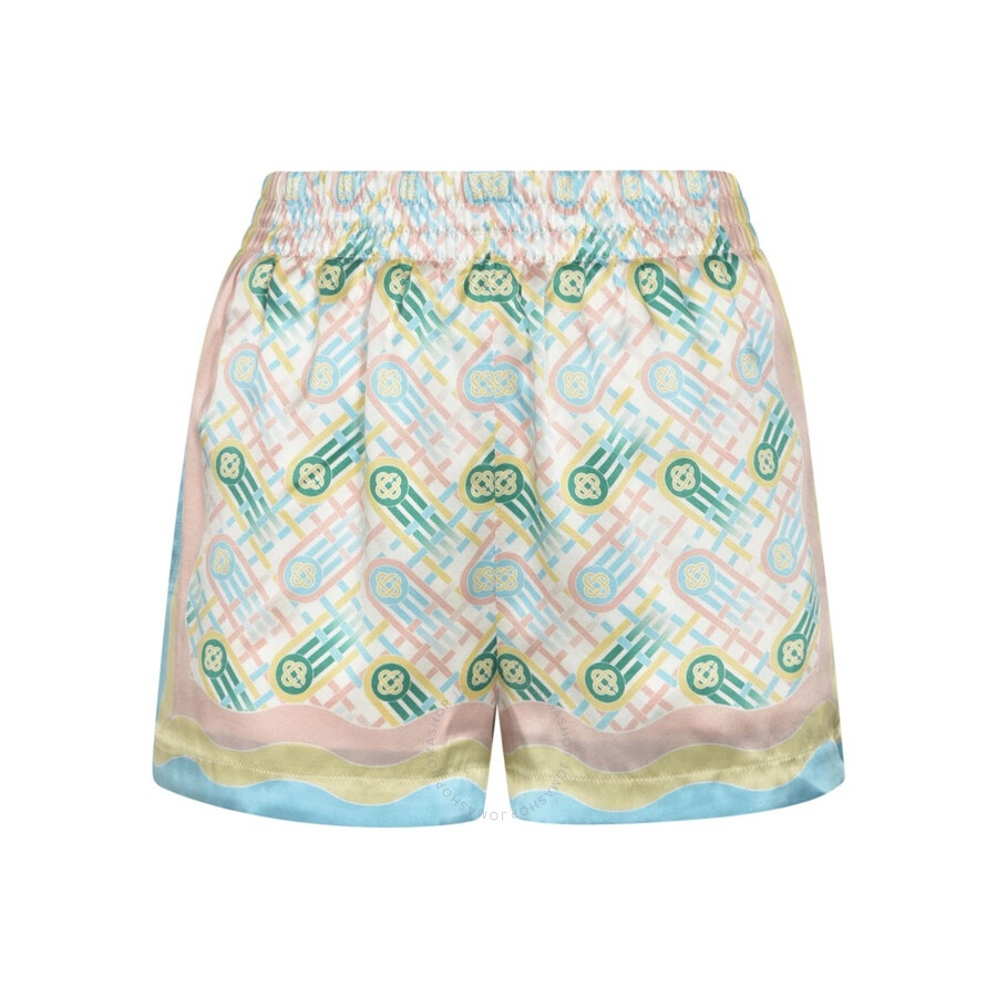 Casablanca Ladies Multicolor Monogram Print Shorts - 1