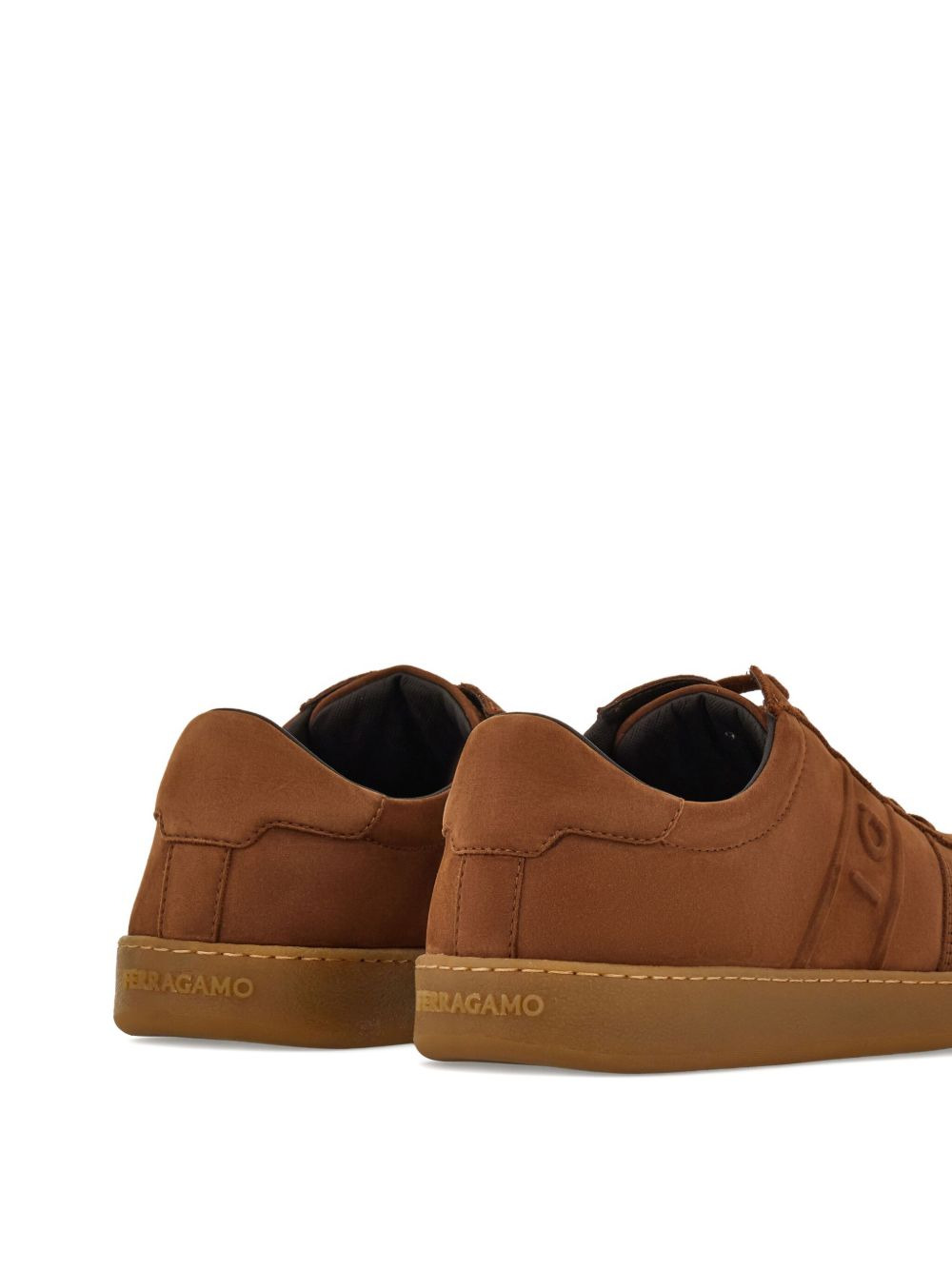 logo leather low-top sneakers - 5