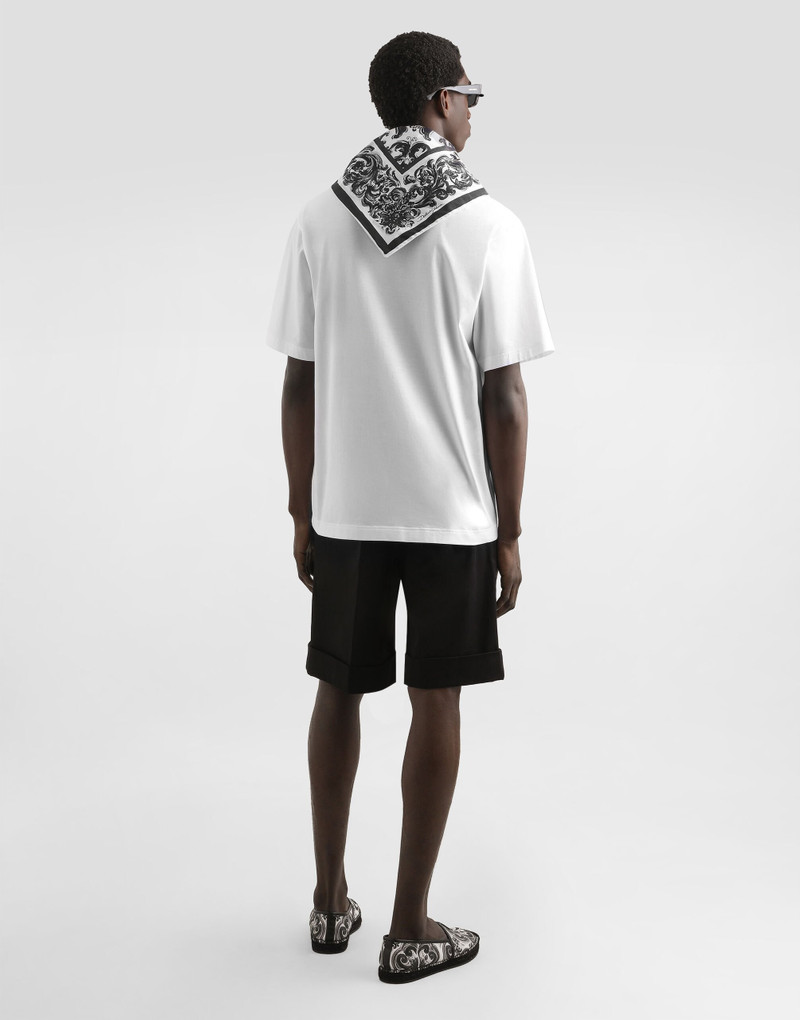 Scarf detail cotton t-shirt 3