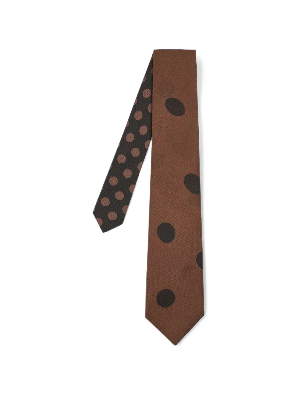 brown 'shadow' polka dot tie - 1