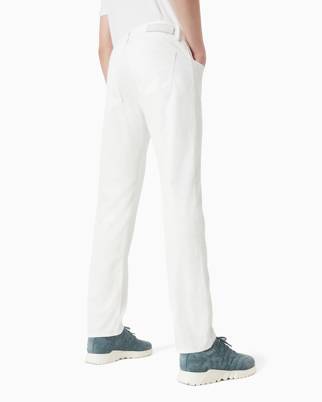 Regular-fit, five-pocket trousers in stretch cotton - 3