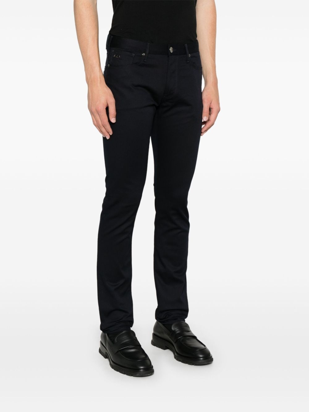 logo-plaque slim-fit jeans - 3