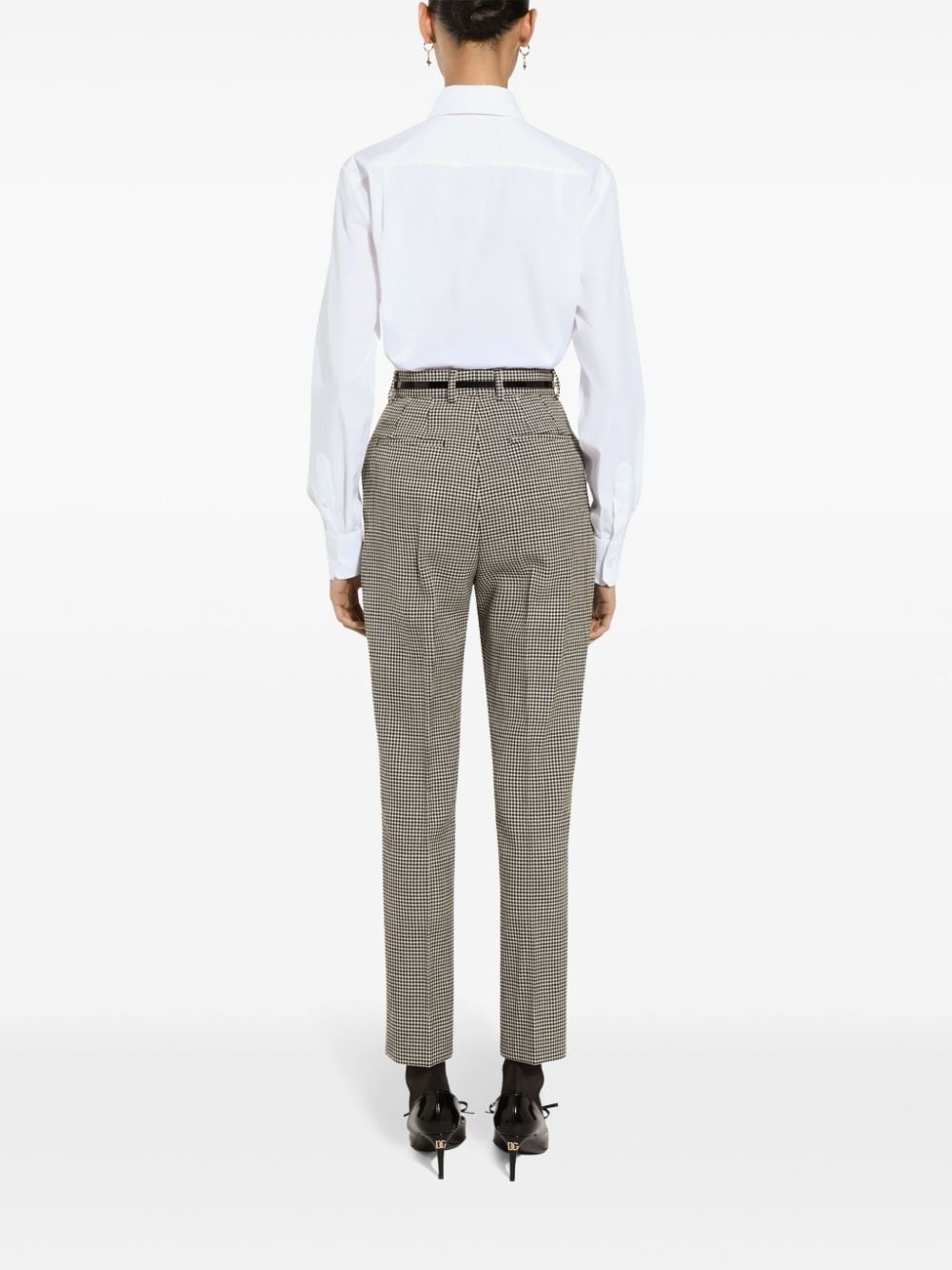 houndstooth wool trousers - 4