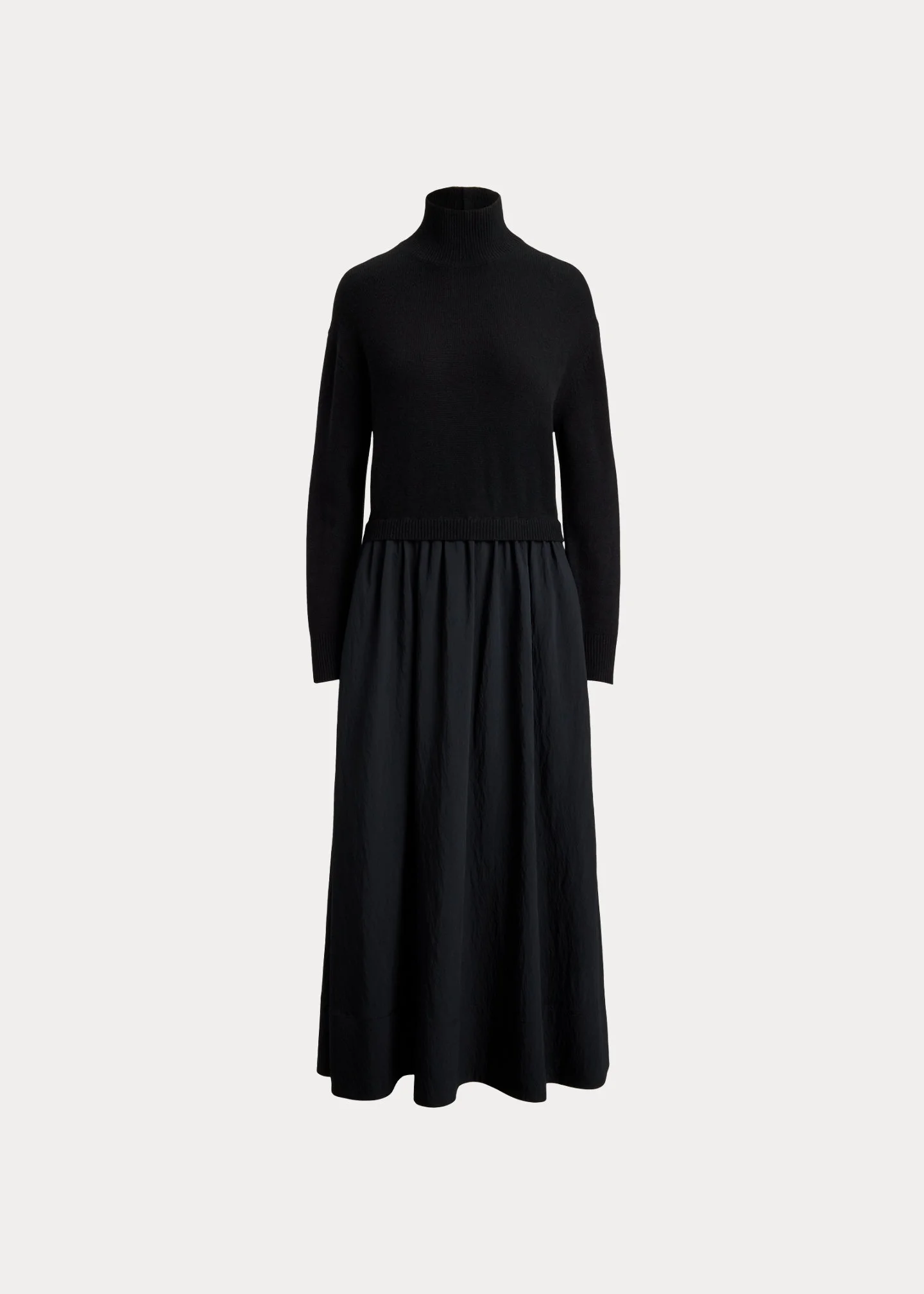Wool-Bodice Crepe Dress - 1