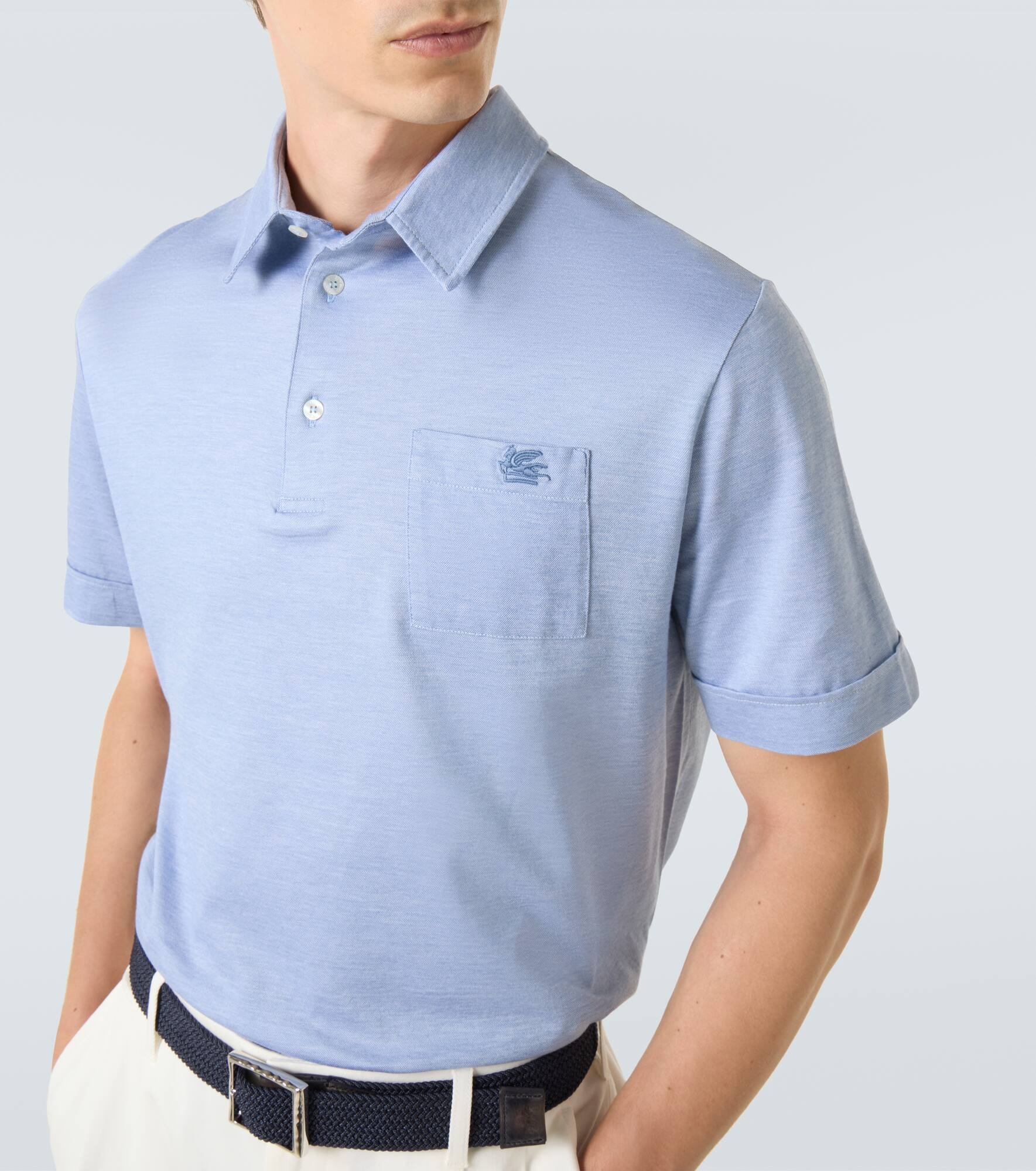 Logo cotton-blend polo shirt - 5