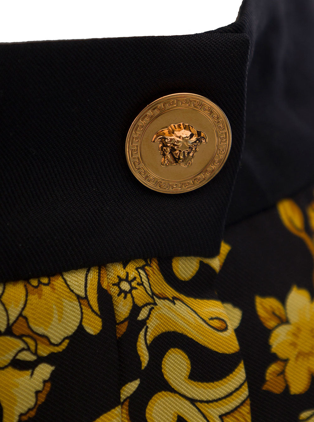 Versace Women Black And Golden Pleated Skirt With Baroque Print All-Over In Silk Woman - 3