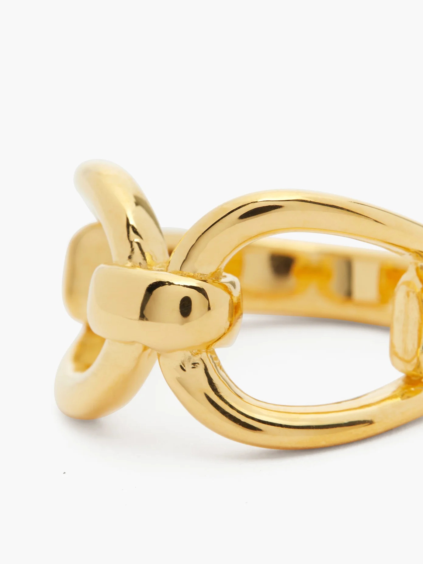 18kt gold-vermeil horsebit ring - 3