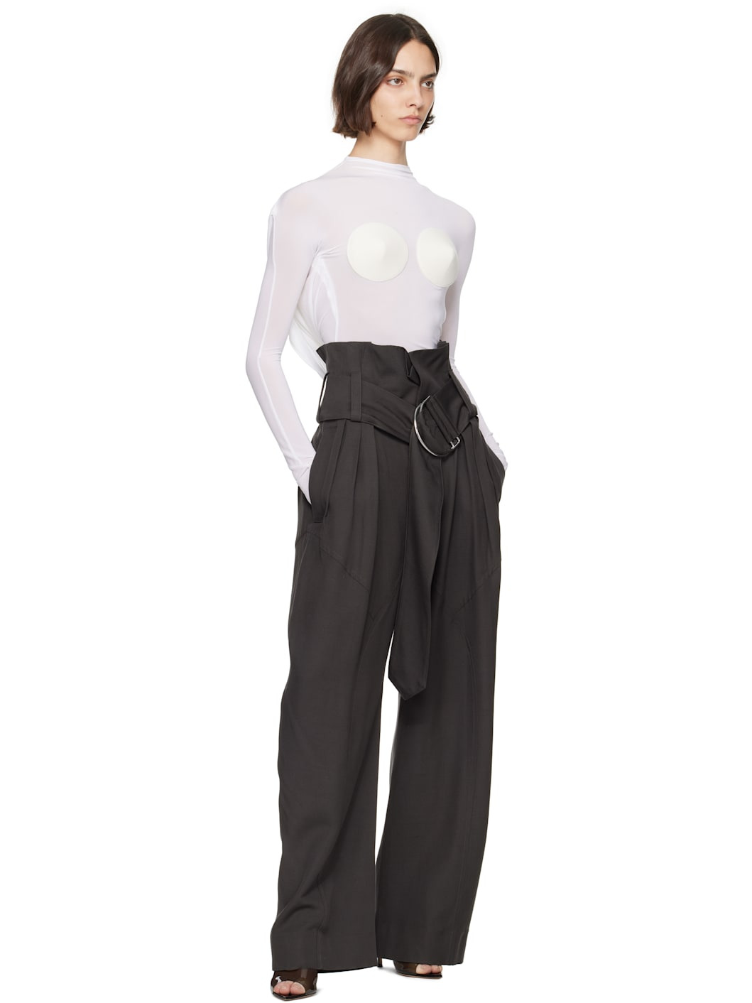 White 'The Backless Conical' Top - 5