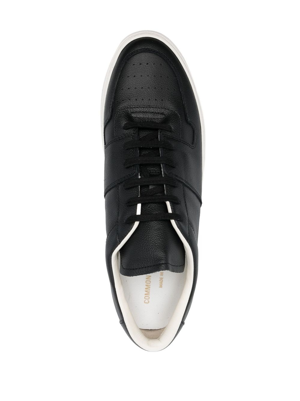 polished-finish lace-up sneakers - 4