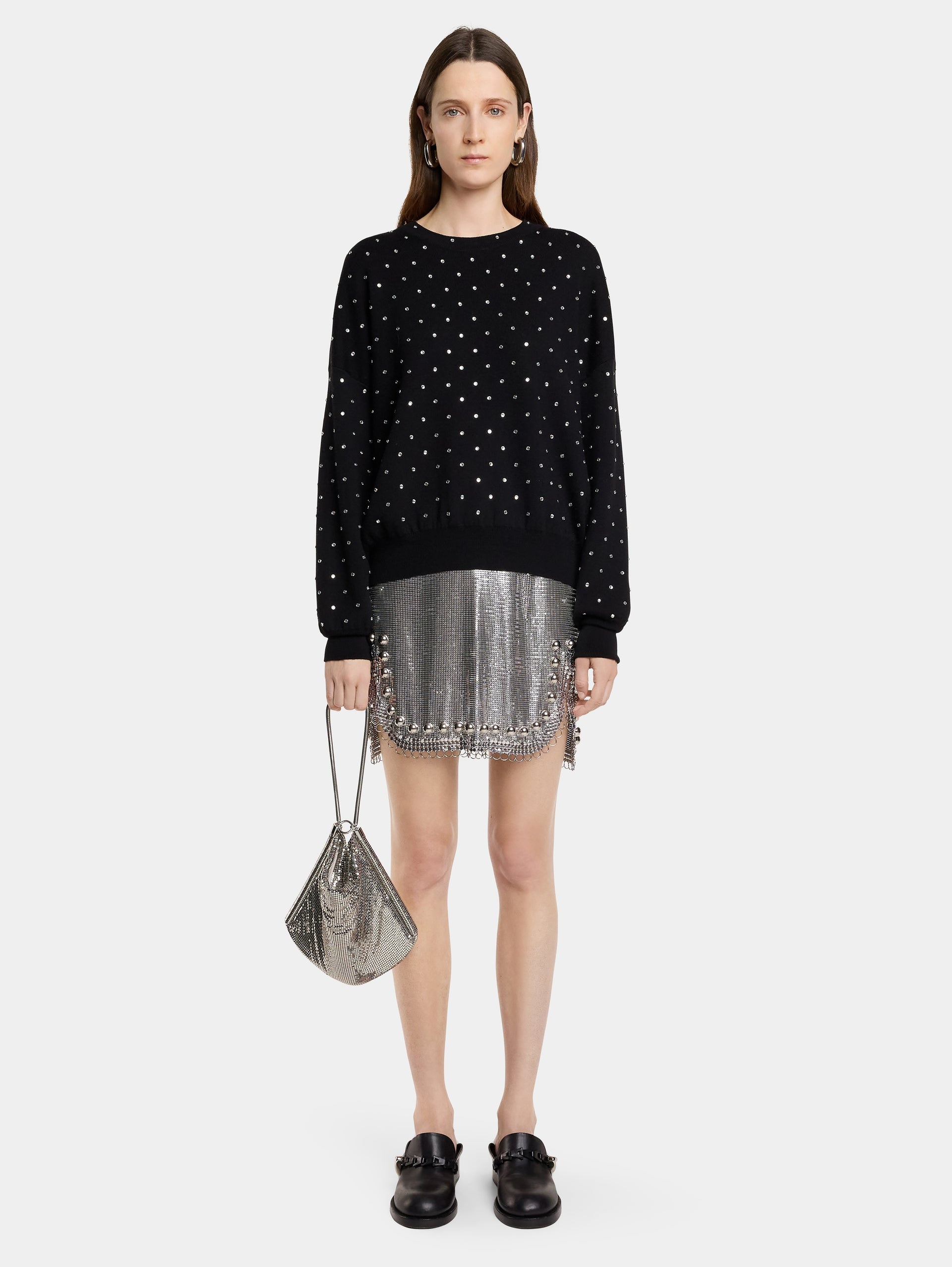 CRYSTALS EMBELLISHED BLACK JUMPER - 2