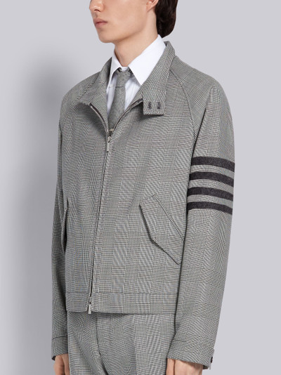 Thom Browne Black and White Shetland Wool Prince of Wales Raglan Jacket outlook