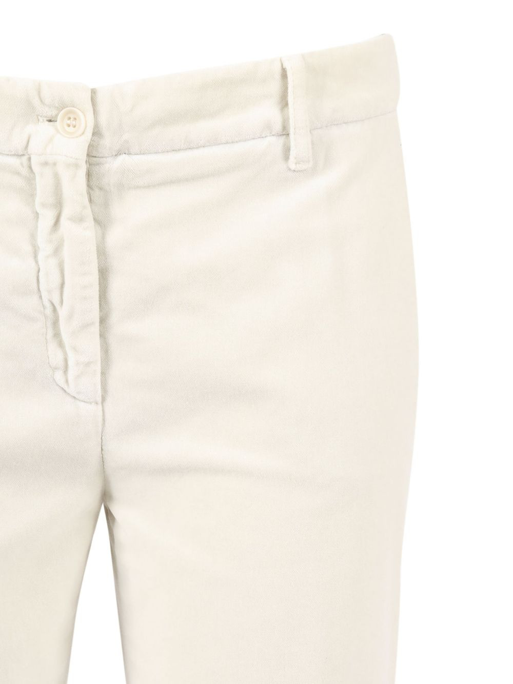 button-fastening cotton trousers - 3