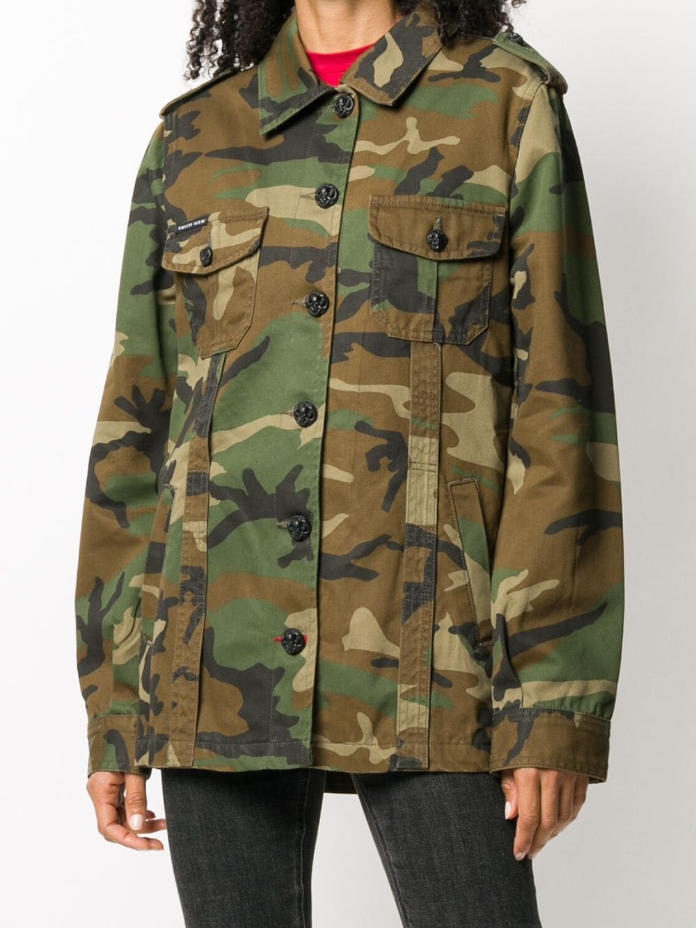 teddy bear camouflage-print parka - 4