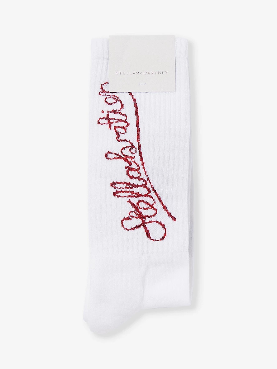 Branded crew-length cotton-knit socks - 1