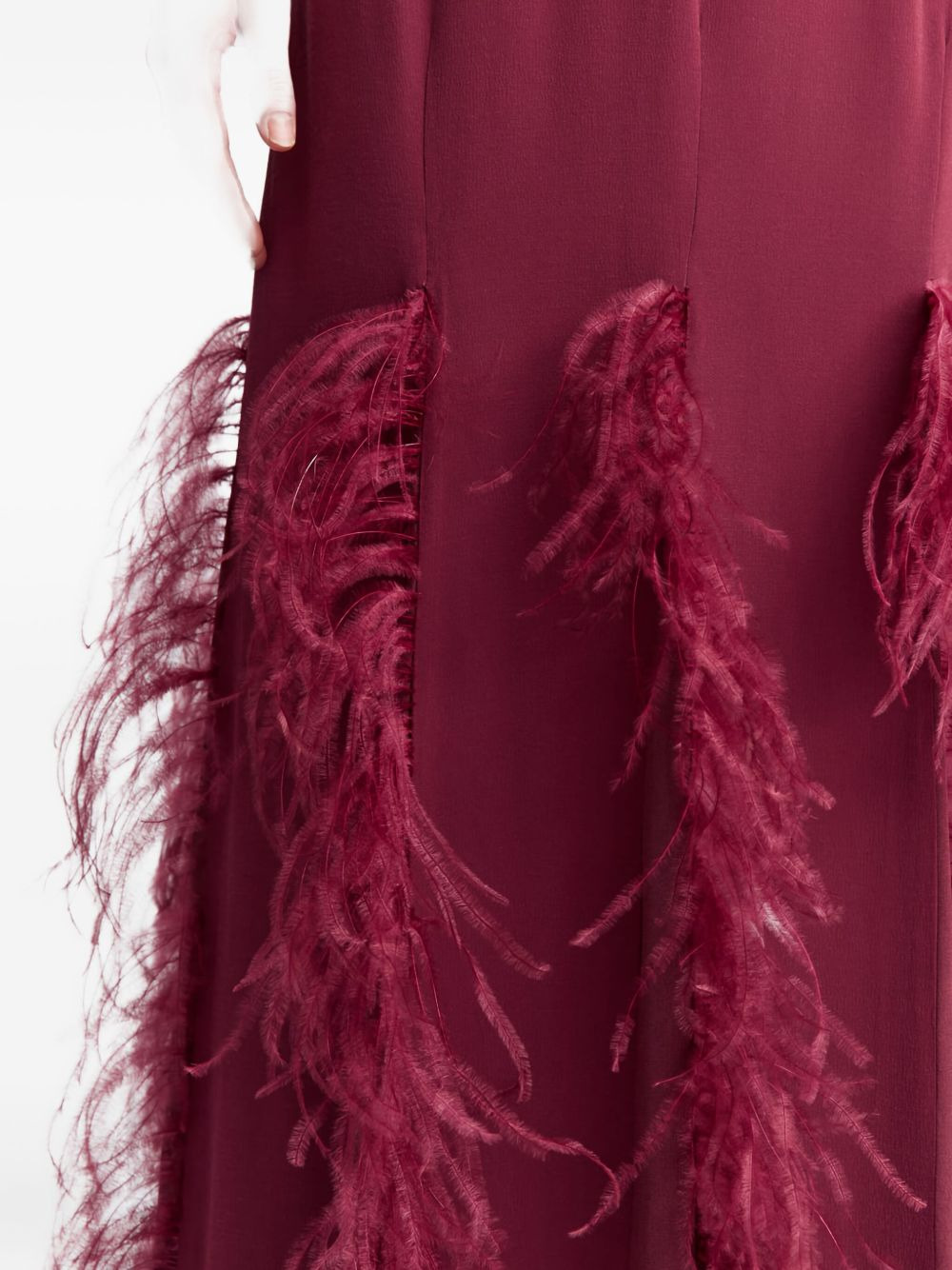 Lett feather-trim maxi dress - 5