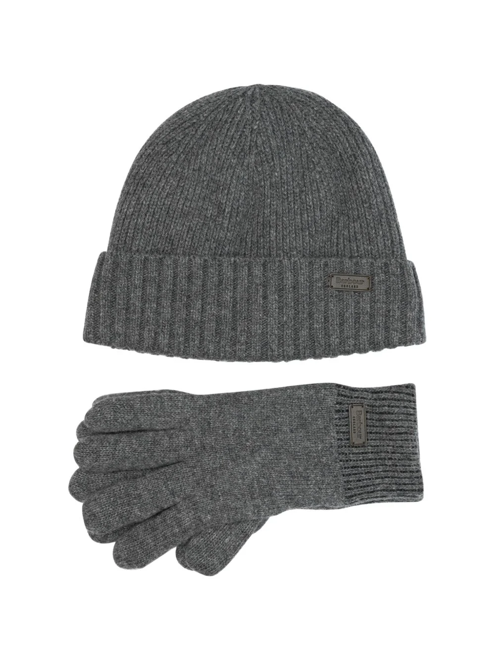 Carlton ribbed-knit beanie hat and gloves set - 1