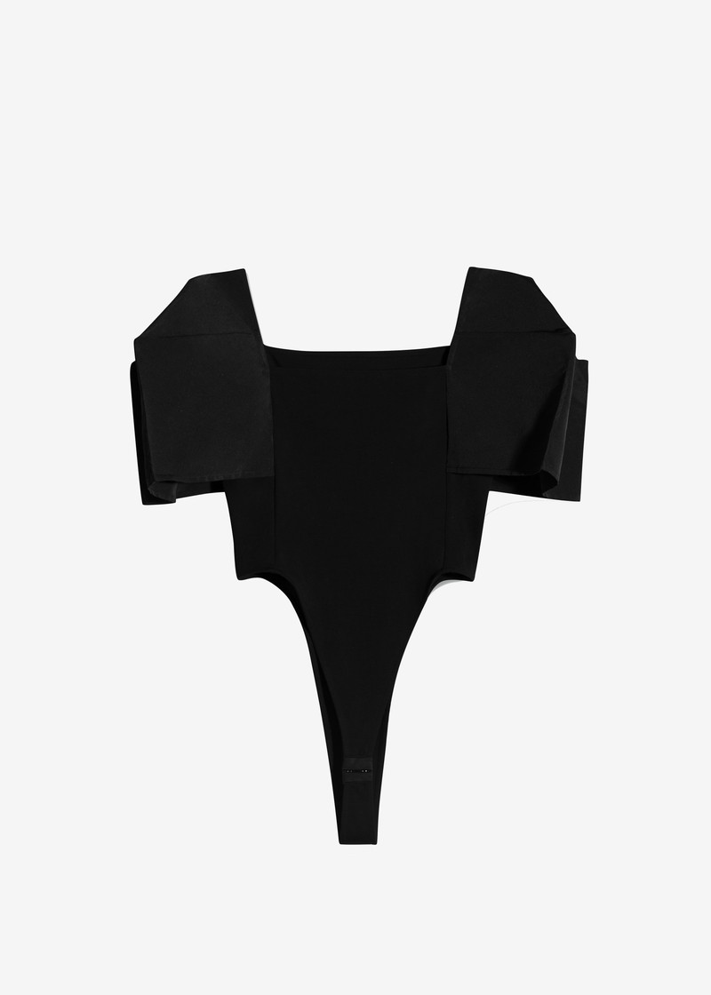 Bevza Square Shoulder Bodysuit - Black 4