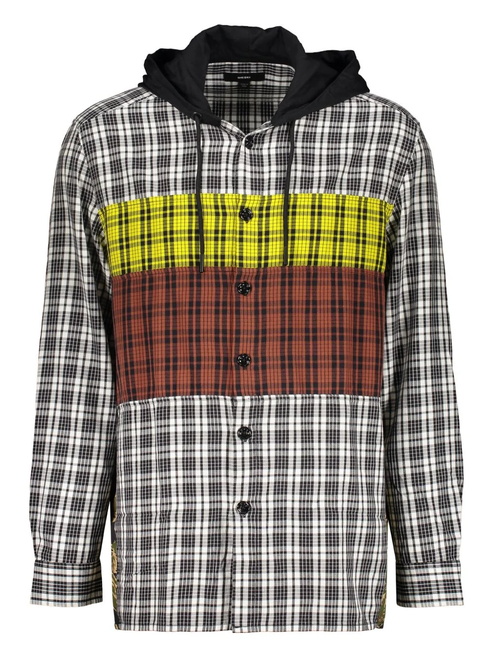 plaid hooded shirt - 1