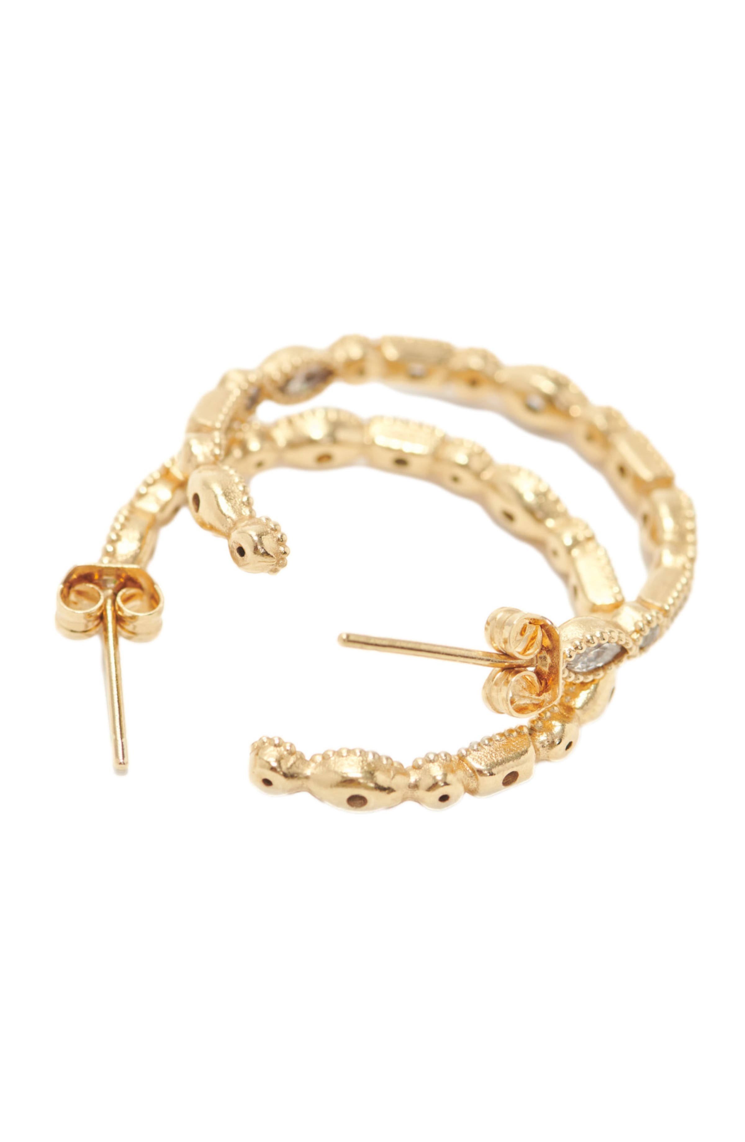 maje Diamanté-embellished large hoop earrings in Gold at Nordstrom - 5