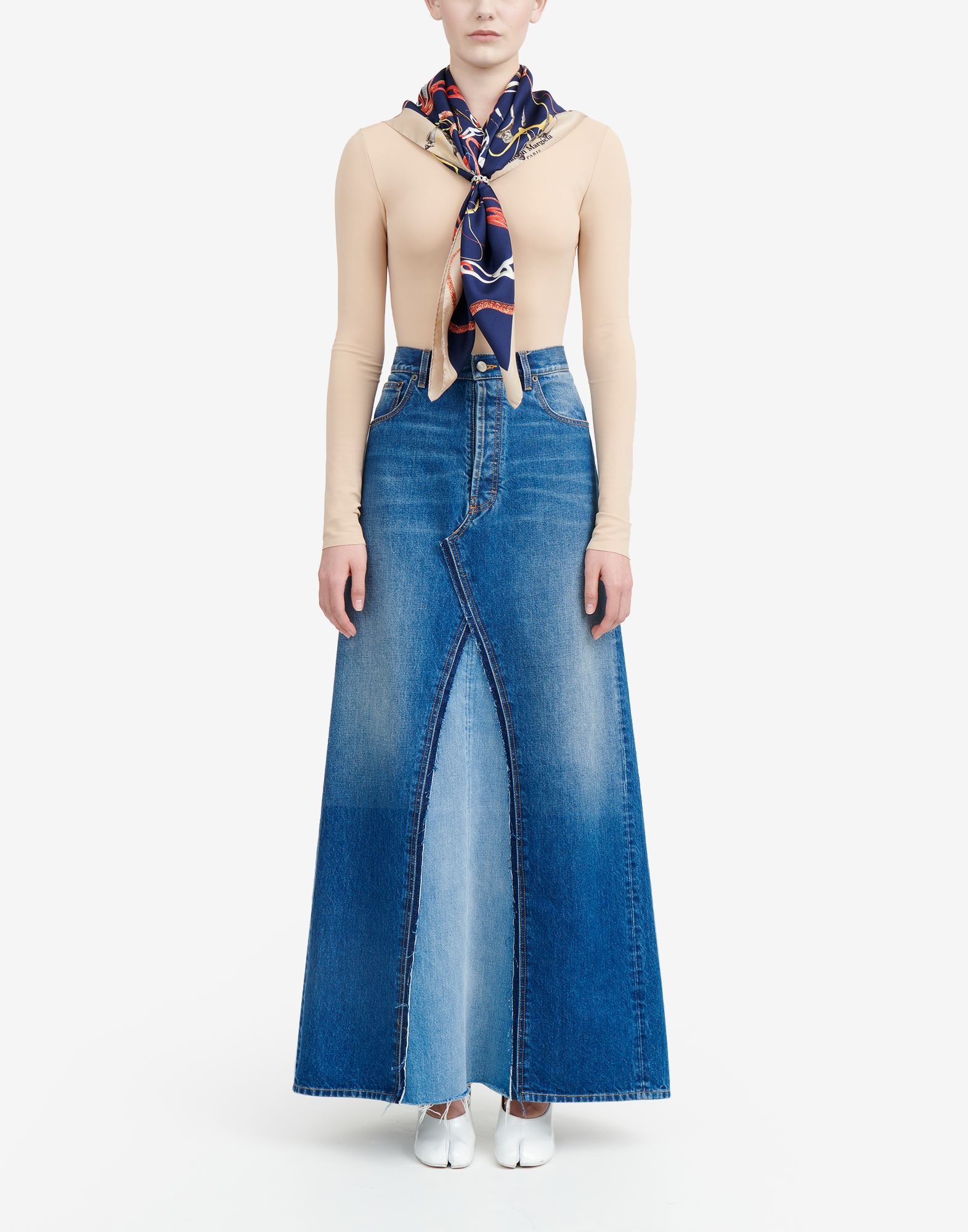 Two-tone denim skirt - 2