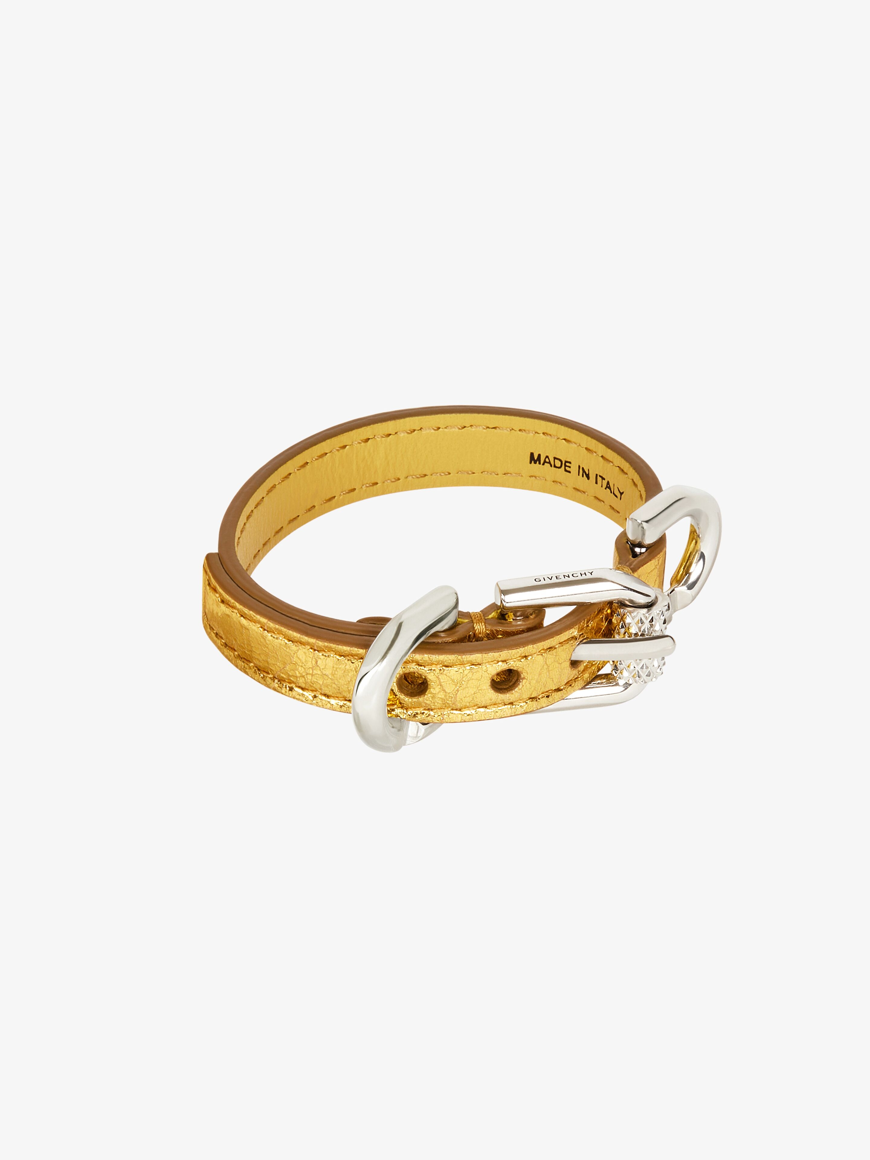 VOYOU BRACELET IN LAMINATED LEATHER AND METAL - 4