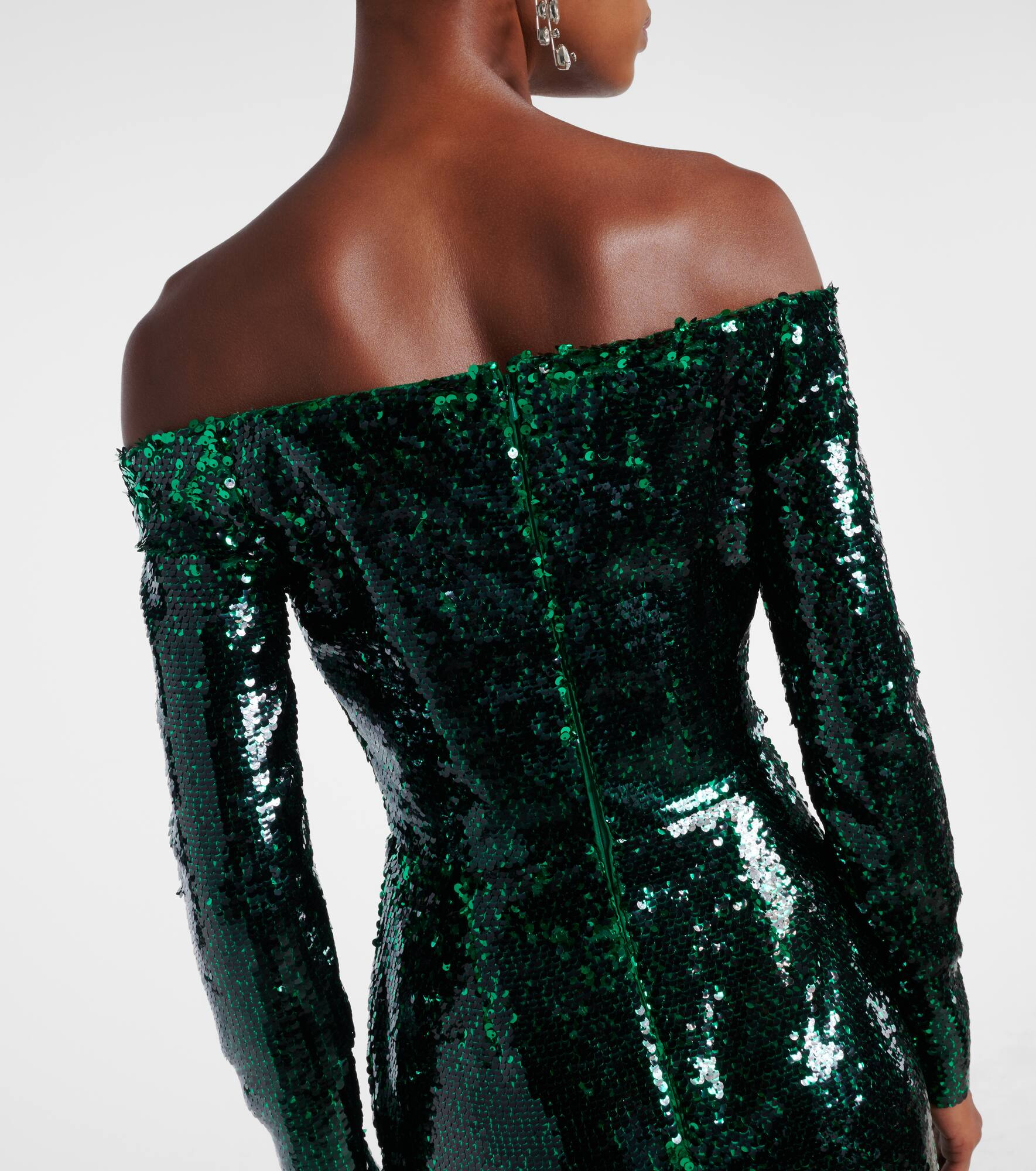 Sequined off-shoulder gown - 6