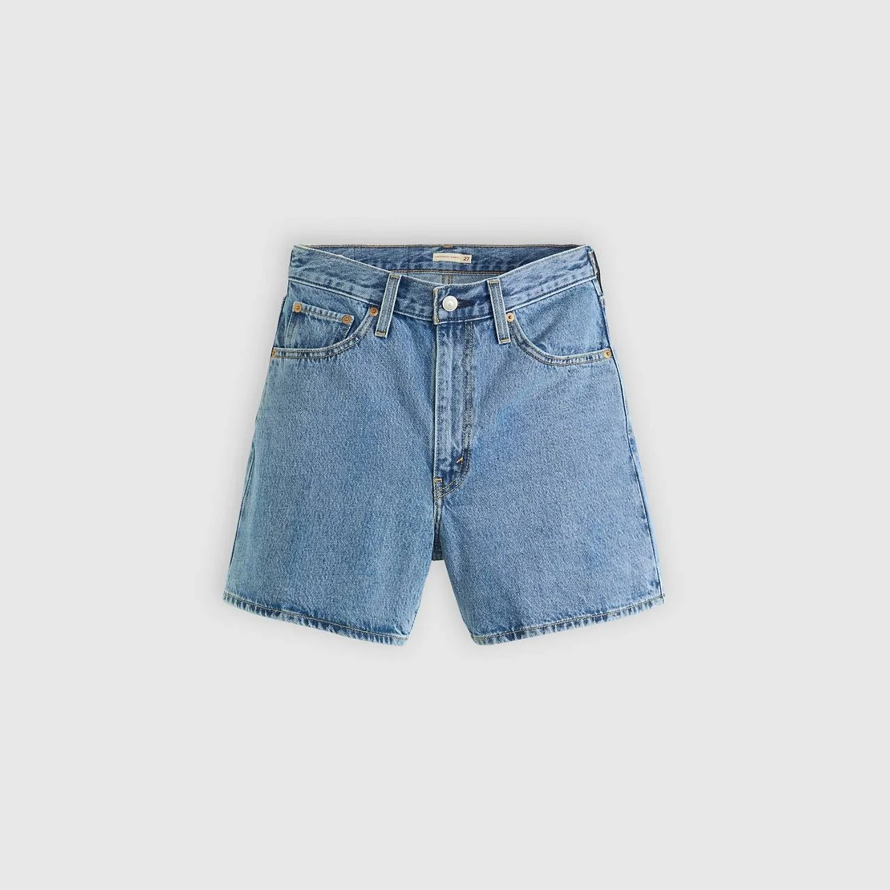 HIGH RISE CINCH MID-THIGH WOMEN'S SHORTS - 1