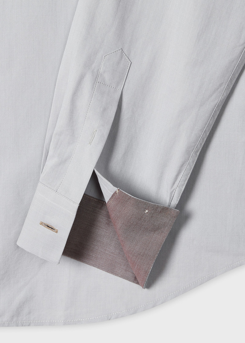 Paul Smith Casual-Fit Light Grey Button-Down Shirt outlook